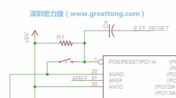 很多PCB設(shè)計(jì)者的設(shè)計(jì)不符合人體工學(xué)，他們使用很小的按鈕、不方便的元件配置和難以解讀的標(biāo)簽，千萬(wàn)不要變成這樣！這次我們的設(shè)計(jì)有一個(gè)大小合適的重置按鈕（reset button）和可以清楚辨認(rèn)是否已經(jīng)接上電源的LED指示燈。